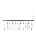 Silver Kitchen Island Nine Light Metal Dimmable Ceiling Light