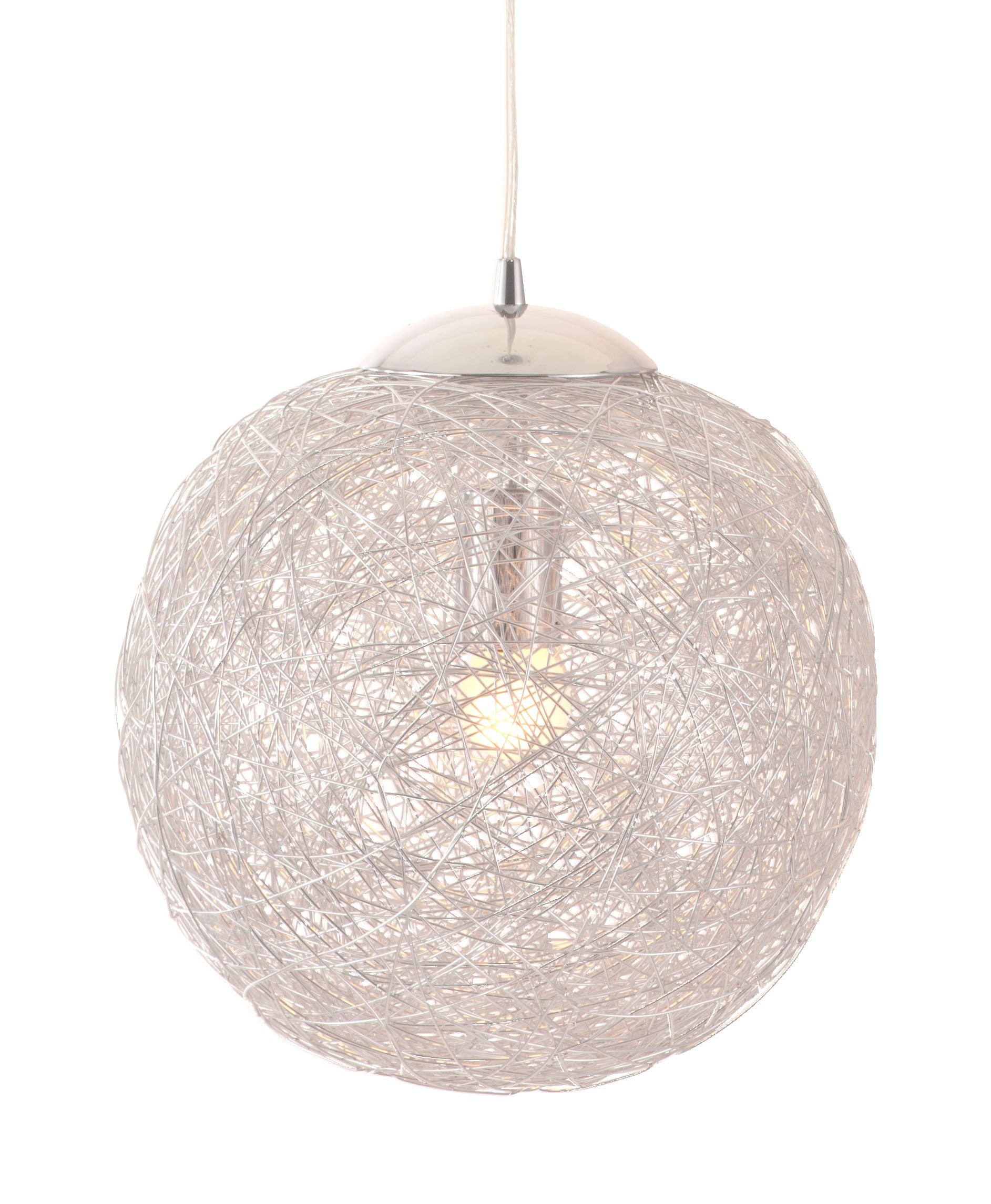 Silver Shaded Metal Dimmable Ceiling Light With Silver Shades