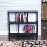 30" Black and White Iron Three Tier Geometric Bookcase