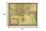 24" X 30" C1747 Map Of The Gulf Coast Vintage  Poster Wall Art