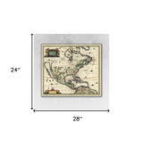 Vintage 1652 Map Of Early North America Unframed Print Wall Art