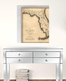 24" X 28" C1823 Early Map Of Florida  Vintage  Poster Wall Art