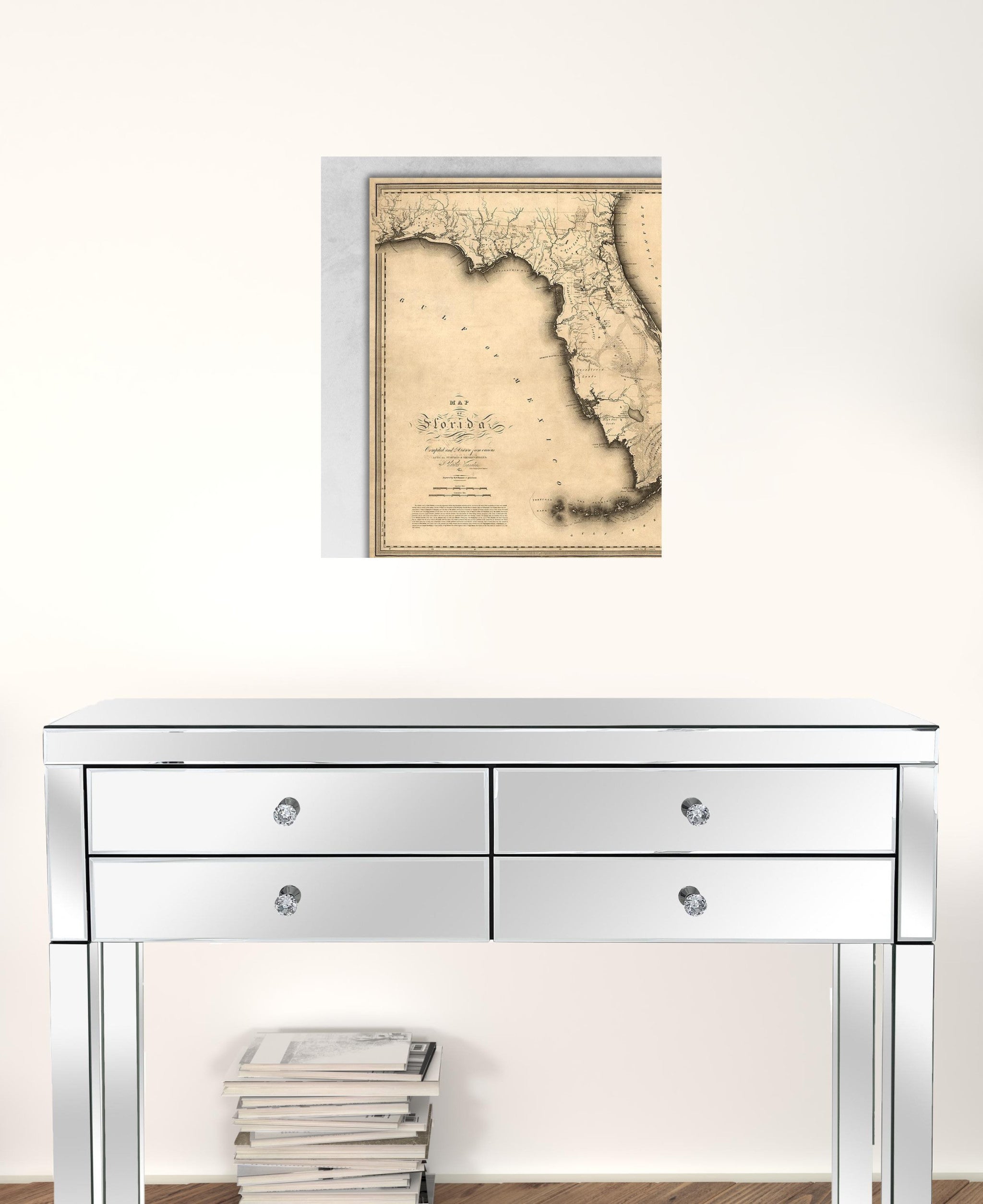 24" X 28" C1823 Early Map Of Florida  Vintage  Poster Wall Art