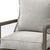 Wooden Accent Chair With Ash Gray Cushions