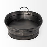 Vintage Black Metal Storage Basket