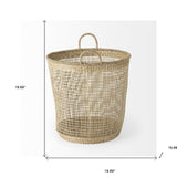 Set Of Three Round Wicker Storage Baskets