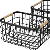 Set Of Two Black Metal Baskets