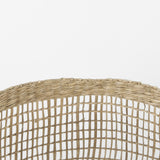 Set Of Two Wicker Storage Baskets With Long Handles