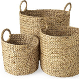 Set Of Three Braided Wicker Storage Baskets