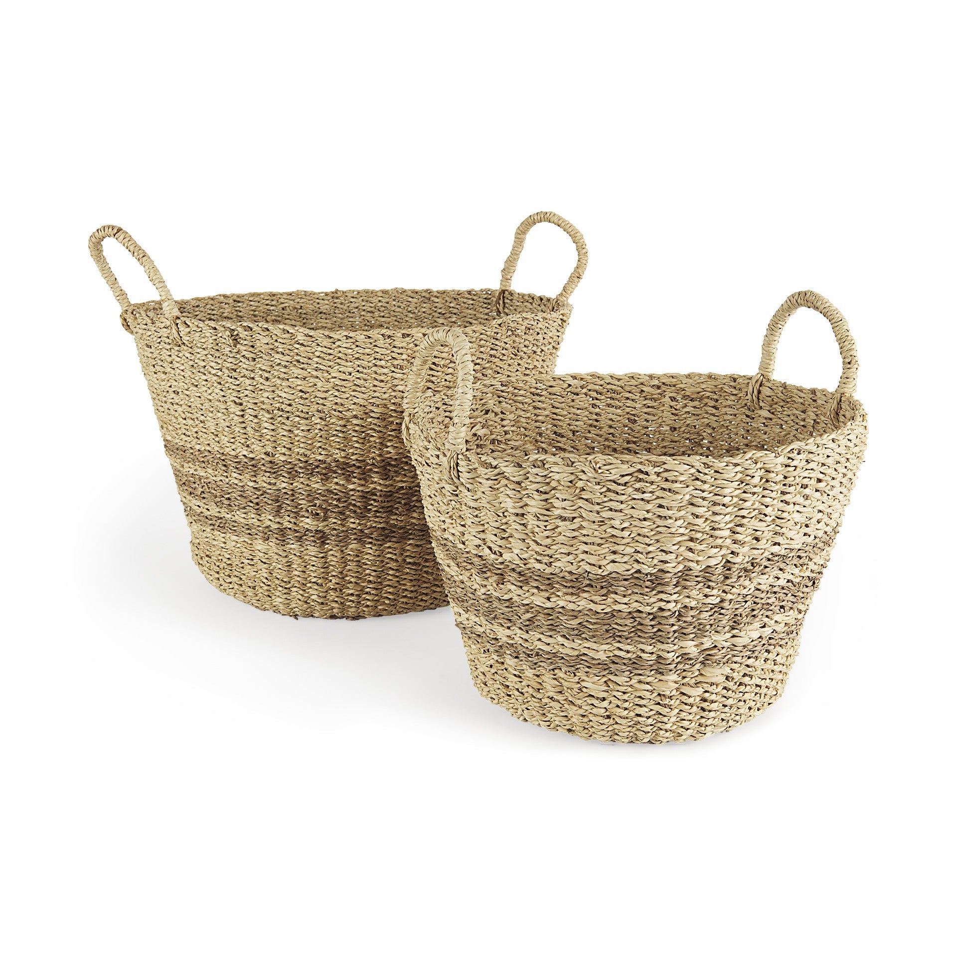 Set Of Two Detailed Wicker Storage Baskets