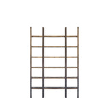 90" Brown Wood and Iron Six Tier Shelving Unit