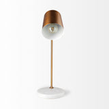 22" White Lamp Base LED With Bronze Shade