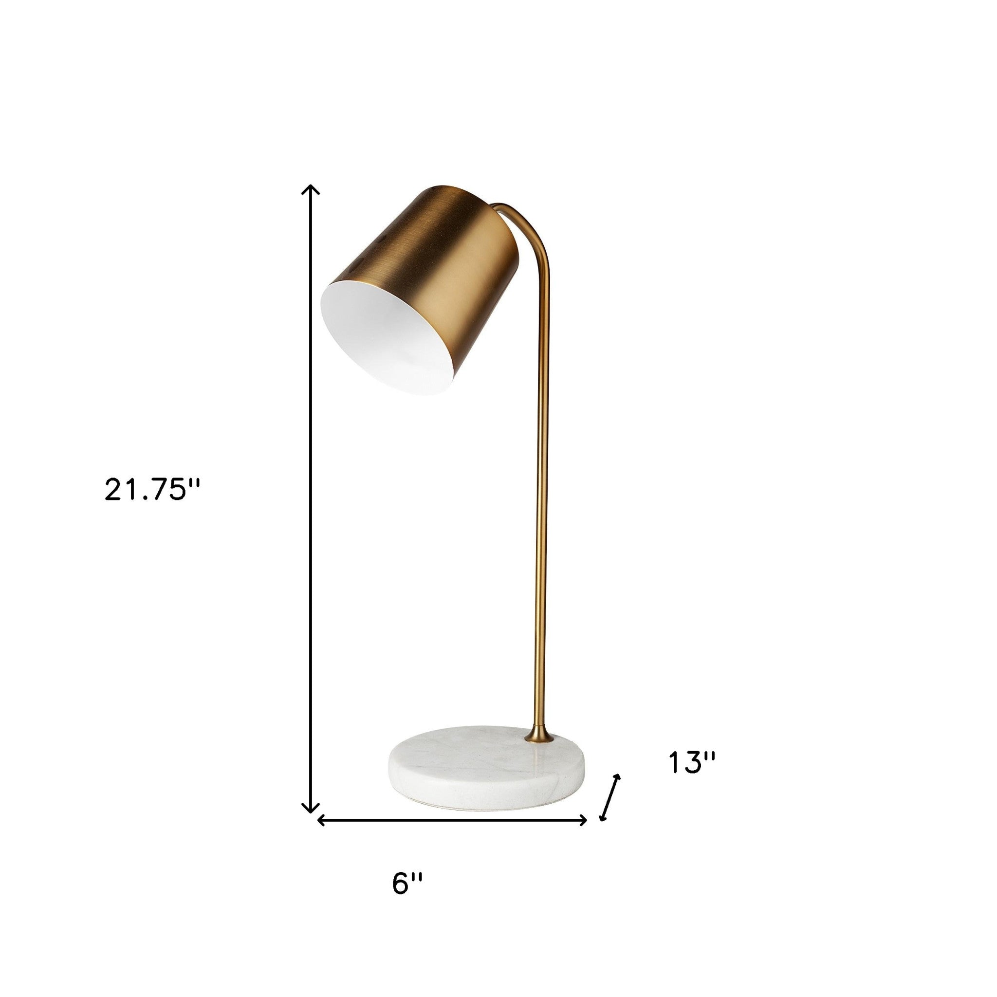 22" White Lamp Base LED With Bronze Shade