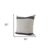 Beige And Gray Striped Throw Pillow Cover