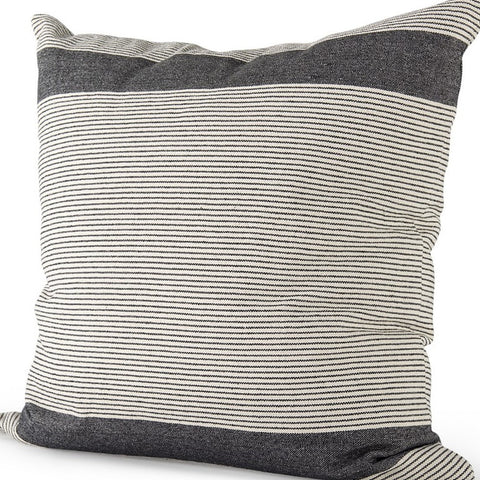 Beige And Gray Striped Throw Pillow Cover