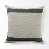 Beige And Gray Striped Throw Pillow Cover