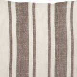 Off White Pillow Cover With Brown Stripes