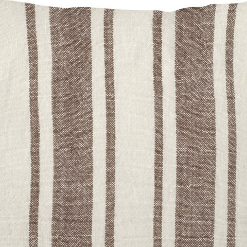 Off White Pillow Cover With Brown Stripes