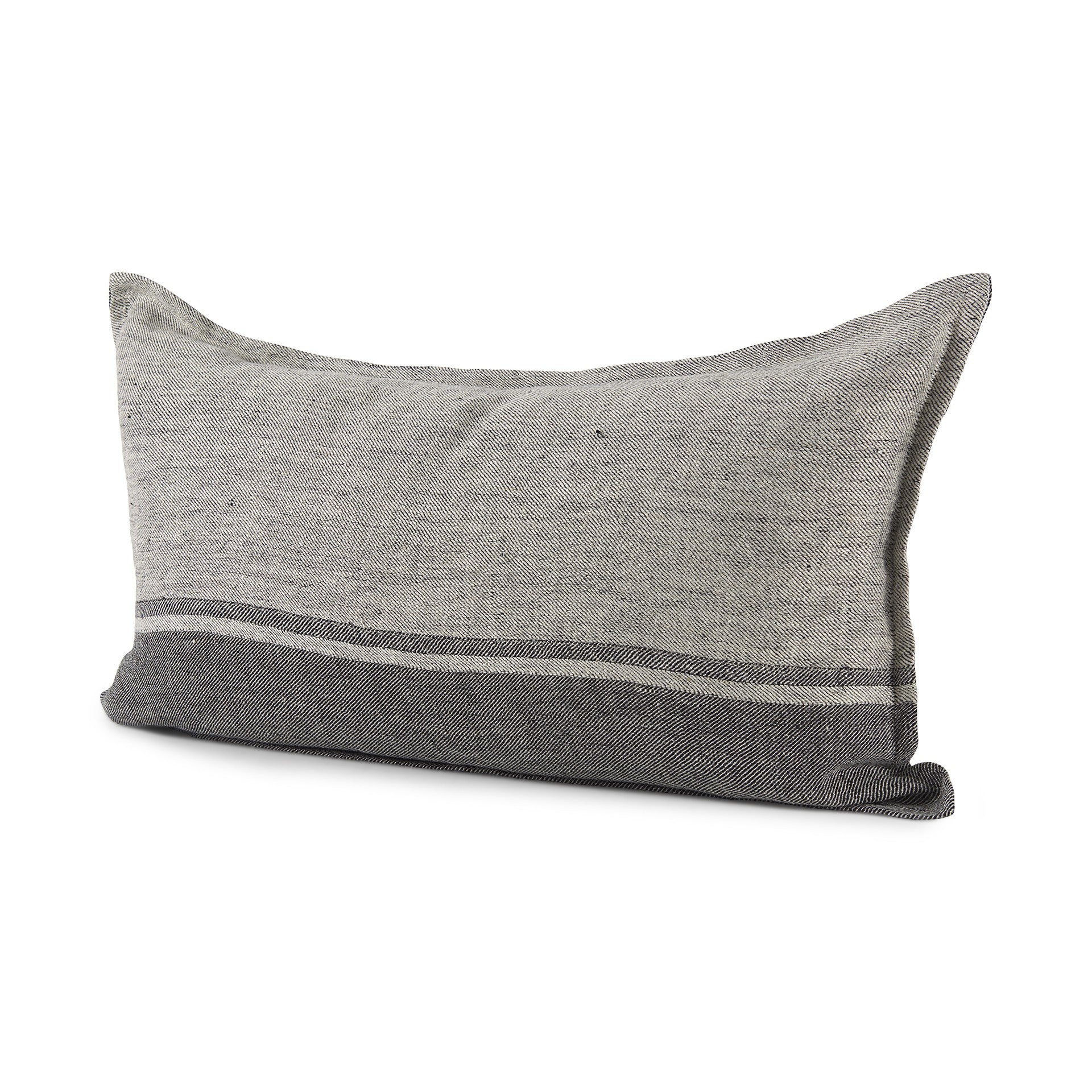 Light And Dark Gray Lumbar Throw Pillow Cover