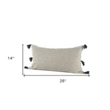 Beige And Dark Green Dotted Lumbar Pillow Cover