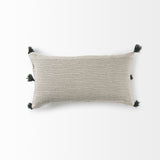 Beige And Dark Green Dotted Lumbar Pillow Cover