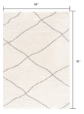 5’ X 8’ Ivory Modern Uneven Lattice Area Rug