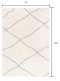 5’ X 8’ Ivory Modern Uneven Lattice Area Rug