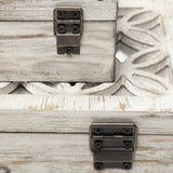 Set Of Two Distressed White Wooden Boxes