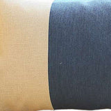 Set Of 2 Ivory And Blue Lumbar Pillow Covers