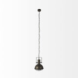 Industrial Caged Black Metal Hanging Light