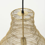 Gold Metal Wire Mesh Hanging Pendant Light