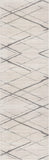 2' X 6' Gray Geometric Dhurrie Area Rug
