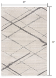 2' X 6' Gray Geometric Dhurrie Area Rug