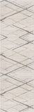 2' X 6' Gray Geometric Dhurrie Area Rug