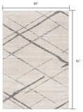 2' X 6' Gray Geometric Dhurrie Area Rug