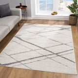 2' X 6' Gray Geometric Dhurrie Area Rug