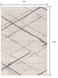2' X 6' Gray Geometric Dhurrie Area Rug