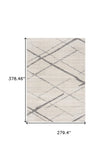 2' X 6' Gray Geometric Dhurrie Area Rug