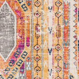 4' x 6' Orange and Ivory Southwestern Dhurrie Area Rug