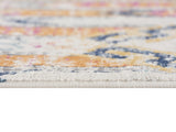4' x 6' Orange and Ivory Southwestern Dhurrie Area Rug
