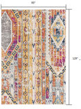 4' x 6' Orange and Ivory Southwestern Dhurrie Area Rug
