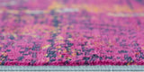 5' X 7' Magenta Abstract Dhurrie Area Rug
