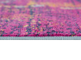 5' X 7' Magenta Abstract Dhurrie Area Rug