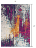 5' X 7' Magenta Abstract Dhurrie Area Rug