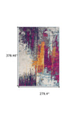 5' X 7' Magenta Abstract Dhurrie Area Rug