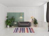 2’ X 5’ Multicolor Irregular Striped Area Rug