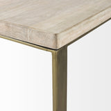 26" Beige Solid Wood Square End Table