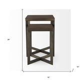 26" Brown Solid Wood Square End Table