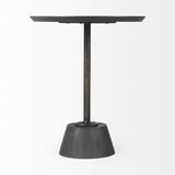 24" Black Solid and Manufactured Wood Round End Table