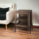 24" Brown Solid Wood Square End Table